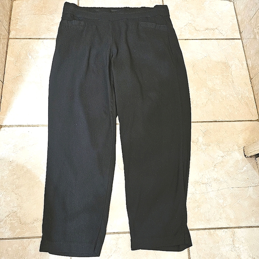 Briggs New York Women's Black Petite Tummy Control Waistband Cropped Pants